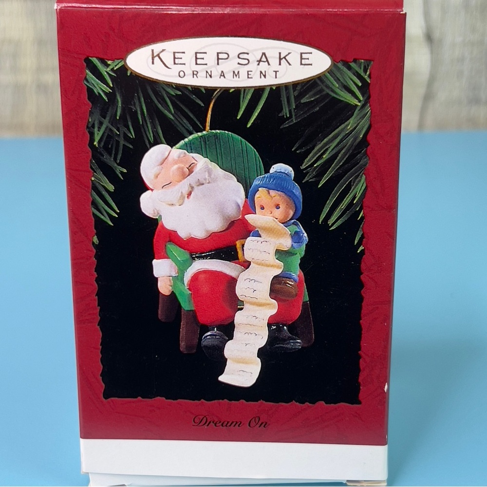 Hallmark Keepsake Ornament Dream On Santa With Child & List Handcrafted Dated